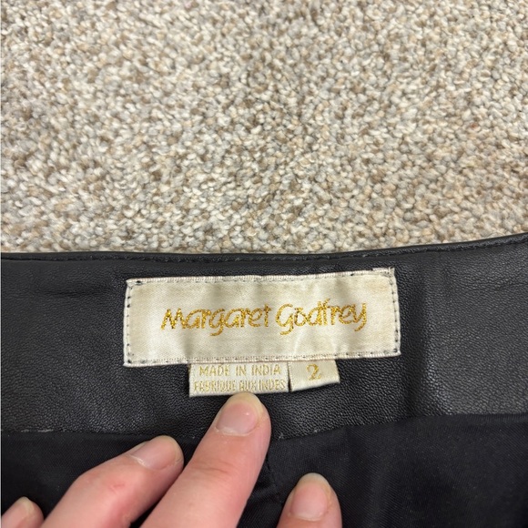 Vintage Margaret Godfrey 100% Leather Pants Mid Rise Side Zipper Classic Size 2 - Picture 6 of 13